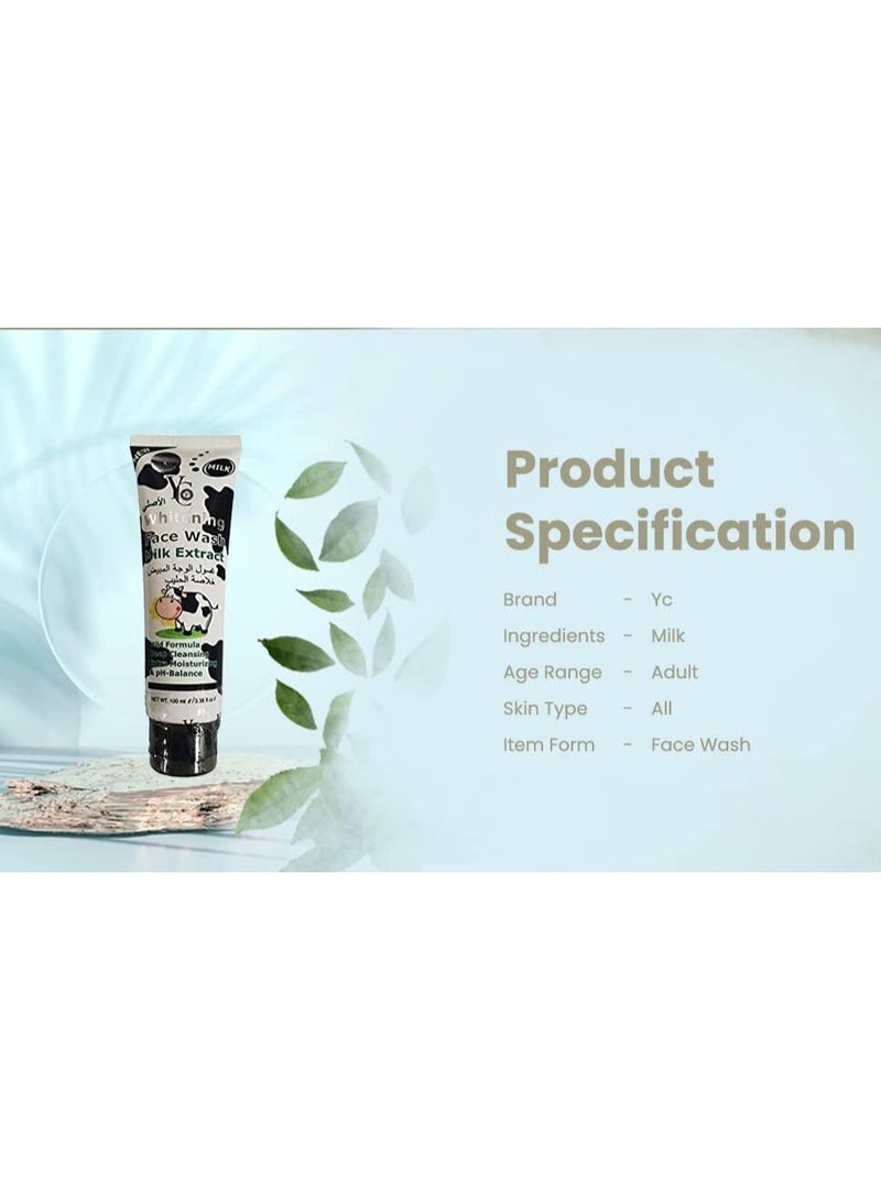YC Whitening face wash with milk extract 100ml - Image 2